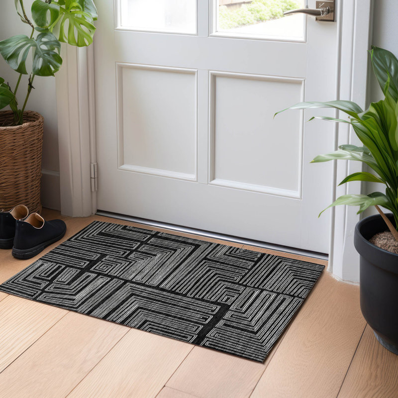 Machine Washable Indoor/Outdoor Chayden ACN1045 Rug, Rectangle 1'8" x 2'6"