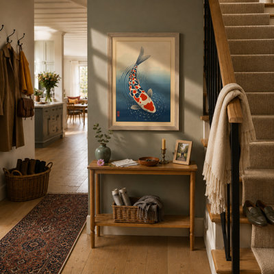 Koi in Motion Japandi - Framed Print