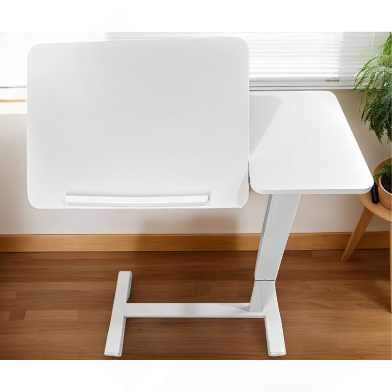 Table de chevet mobile pour ordinateur portable Table de chevet mobile à roulettes, White