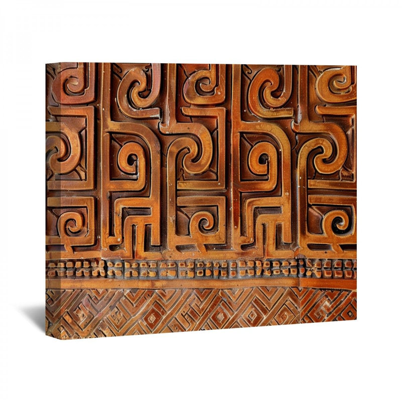 Motif géométrique encadré sur toile, H 11 po x l 14 po x P 3 po