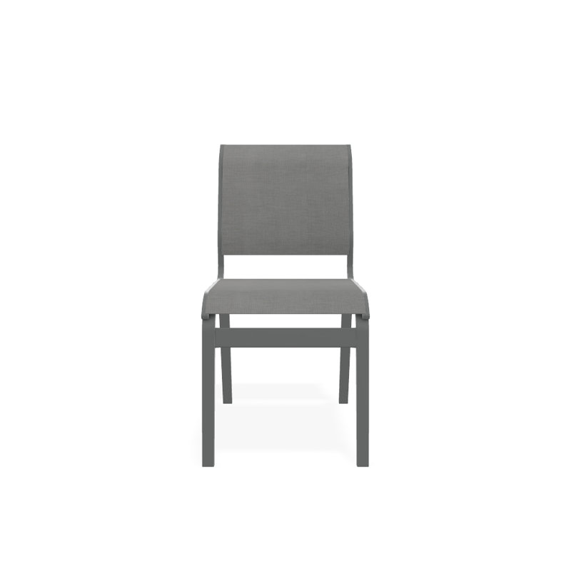 Chaise d'appoint de salle à manger Hiraku, Alliage Sunbrella®, Graphite texturé