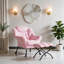 Fauteuil Lazy avec repose-pieds pliable, méridienne moderne et confortable, grand fauteuil avec repose-pieds et une poche latérale, fauteuil de lecture avec repose-pieds pour chambre à coucher, salon, dortoir (rose)-1417931751