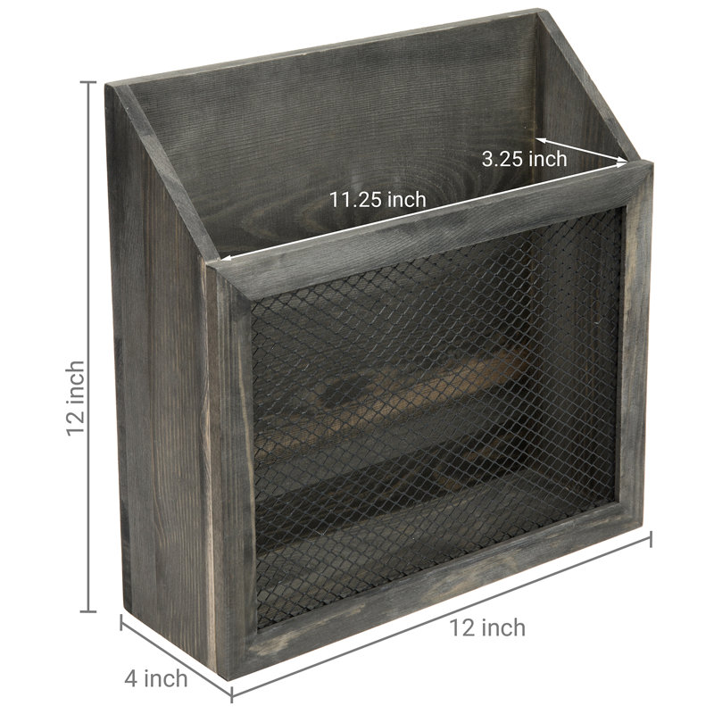 Porte-revues sur pied en bois massif Oshie, Gris