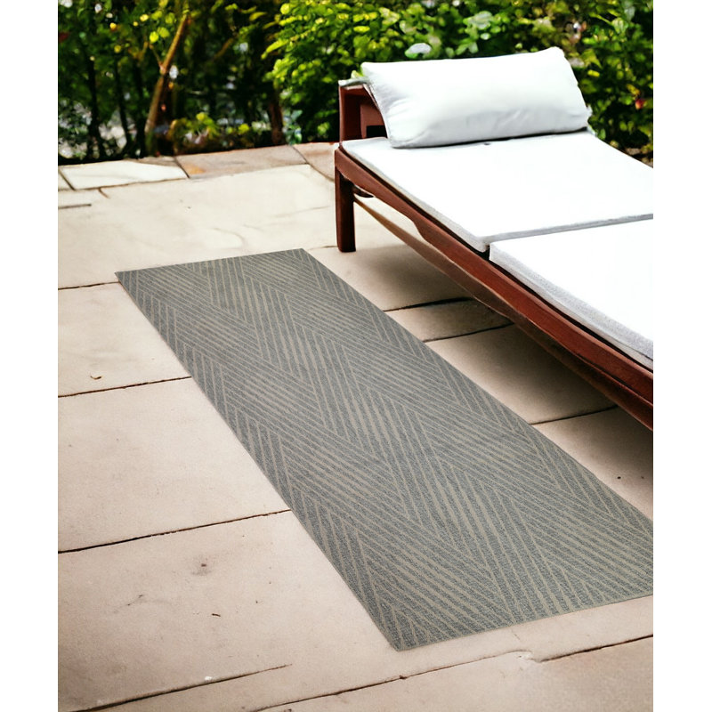 Tapis de couloir d'extérieur gris 8 pi
