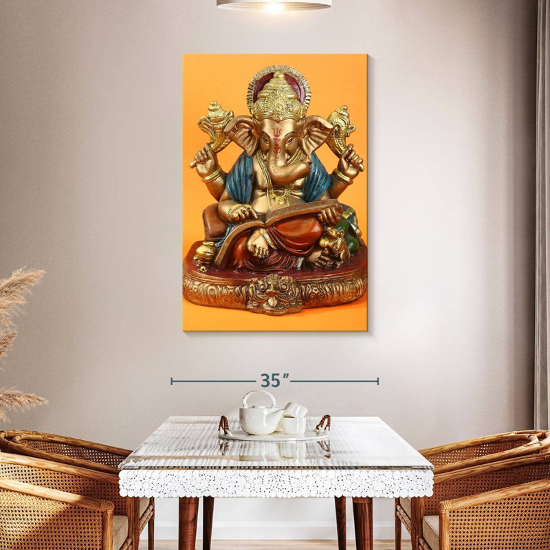 Adella Golden Ganapati Idol, H 48 po x l 32 po