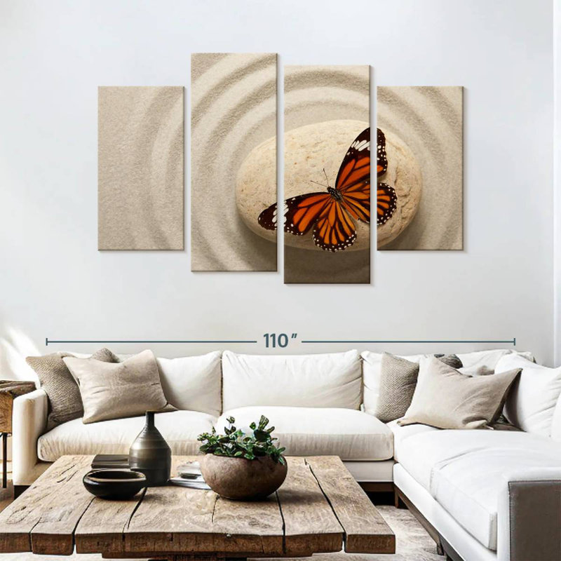 Zen Orange Butterfly, 54" H x 84" W