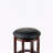 Maria Black and Brown Cushioned Swivel Seat Counter Stool, 24.06'' H, 16.84'' W, 16.68'' D