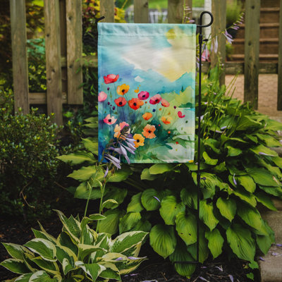 Anémones dans l'aquarelle, drapeau de jardin