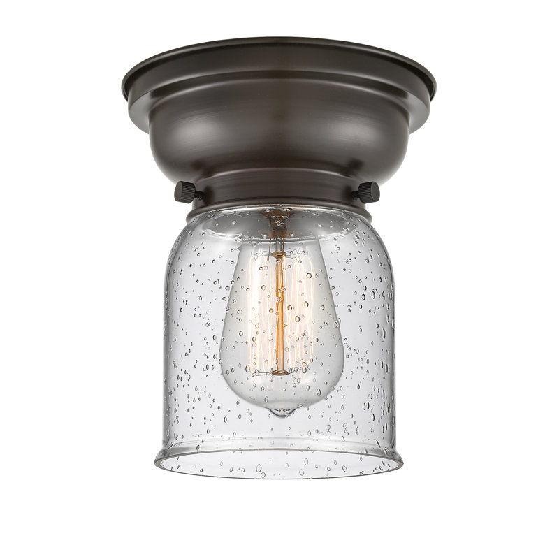 Plafonnier encastré 1 lumière 6 po Aditi Bell, Chrome poli, Grainé, Ampoule non incluse