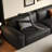 Black Genuine Leather Modular Sofa cushion couch-87929157-87929163