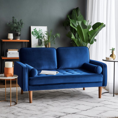 Sweeny 58'' Velvet Square Arm Loveseat