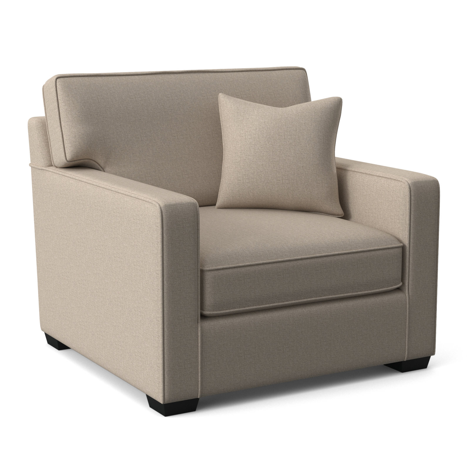 Gramercy Park Upholstered Accent Chair, Black Finish, Eggshell Crypton Performance