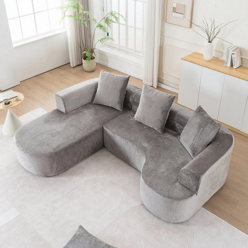 Canapé modulaire modulaire avec méridienne en L, canapé-lit modulaire Cloud avec assise profonde, canapés à compression en éponge sans assemblage requis