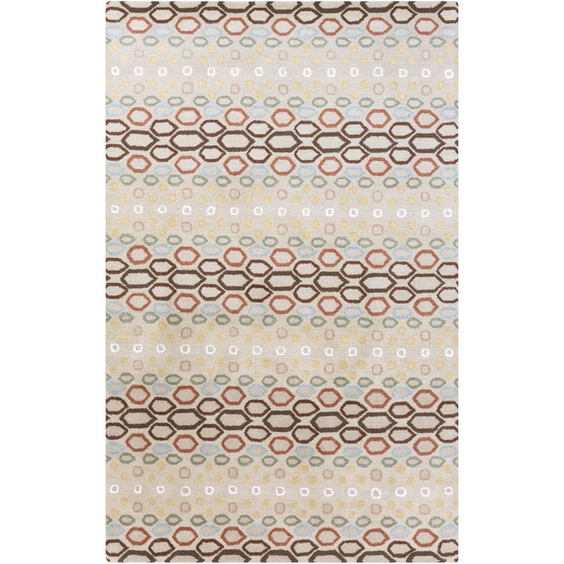 Wool Geometric Indoor Rug, Rectangle 2' x 3'