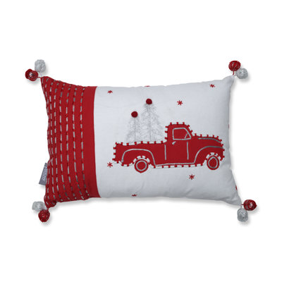 Coussin lombaire en coton camion et arbres