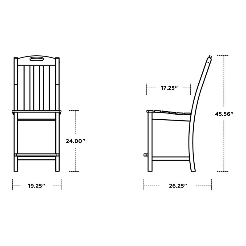 Chaise d'appoint POLYWOOD Yacht Club, Toit de forêt tropicale