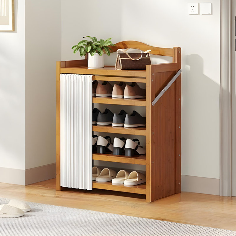Free Installation, Foldable Multi-Layer Bamboo Shoe Rack For Home Use, Large Capacity Storage Shoe Cabinet At The Entrance, Economical, Simple And Anti Slip Design