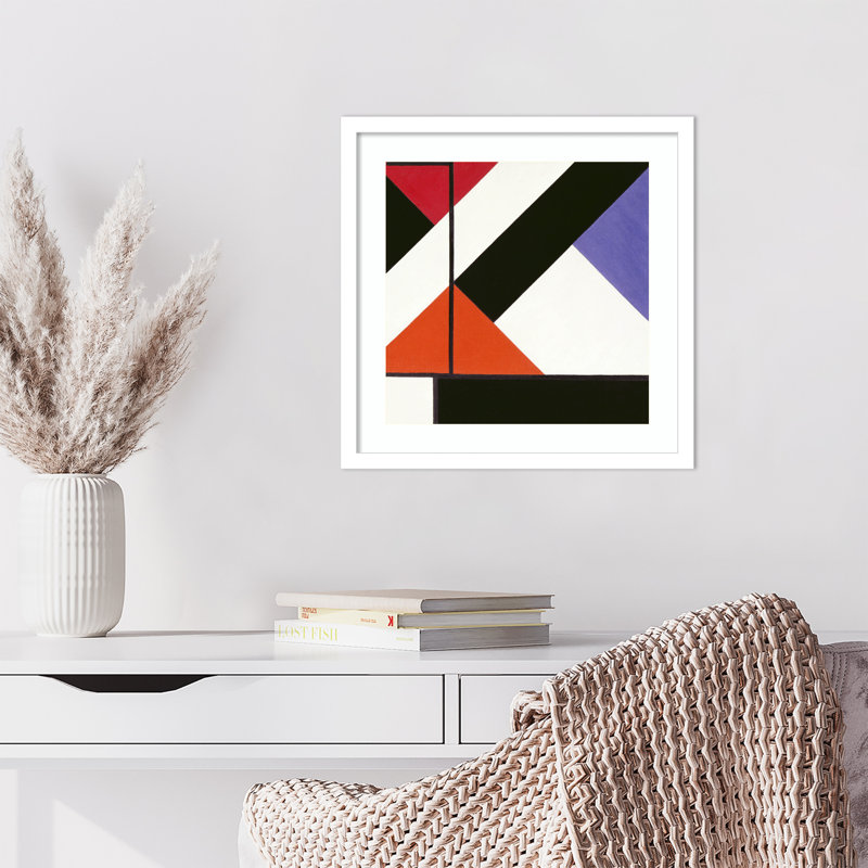 "Theo Van Doesburg", "Composition de comptoir" encadrée sur papier par Theo Van Doesburg, Cadre blanc, H 17 po x l 17 po
