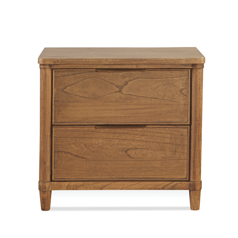 Table de chevet en bois massif Clair, Tonneau vieilli