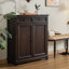 Banc de rangement pour chaussures en bois massif noyer foncé-11703322
