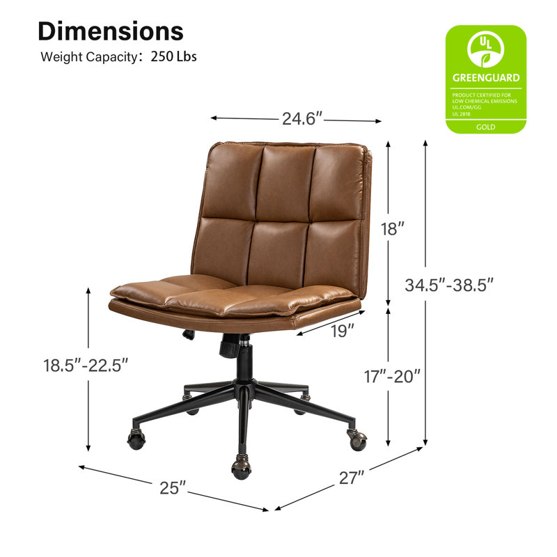 Cambrynn Leather Swivel Tilting Task Office Chair, Camel