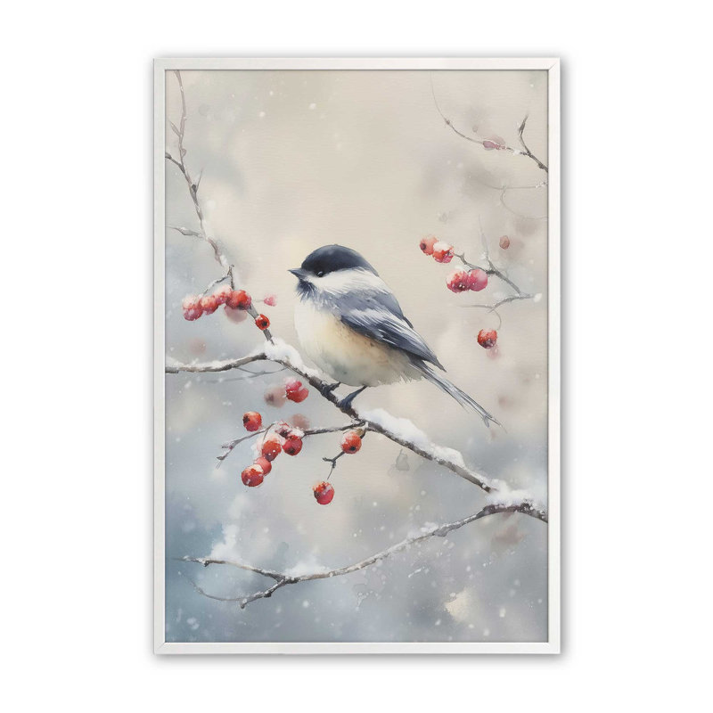 «One Winter Songbird», reproduction d'art, 8 po x 10 po, Blanc opaque