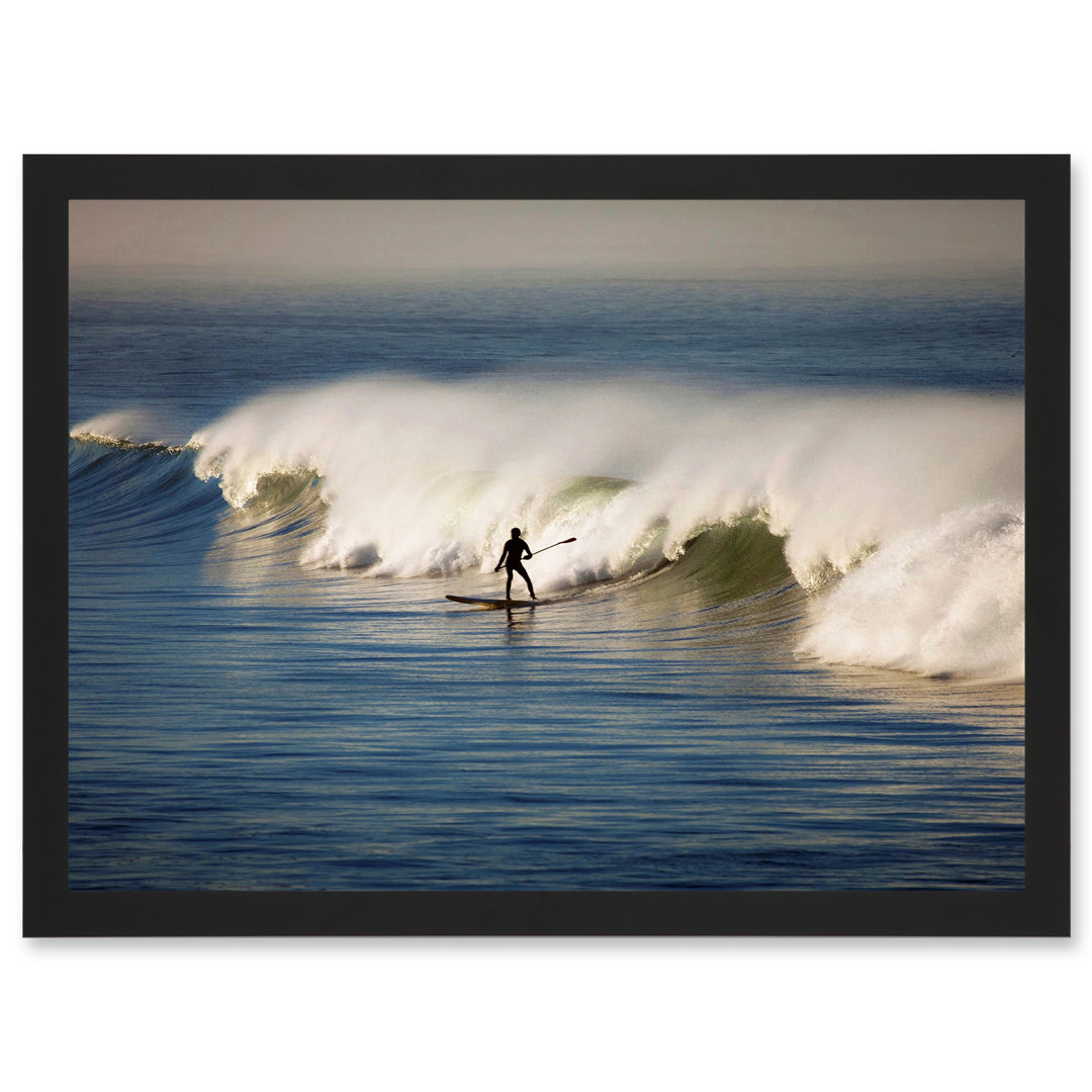 Sport Photo Surfing Surf Surfer Paddle Board Wave Ocean - Single Picture Frame Print