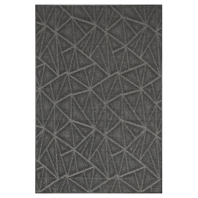 Tapis raffiné à motif raffiné gris