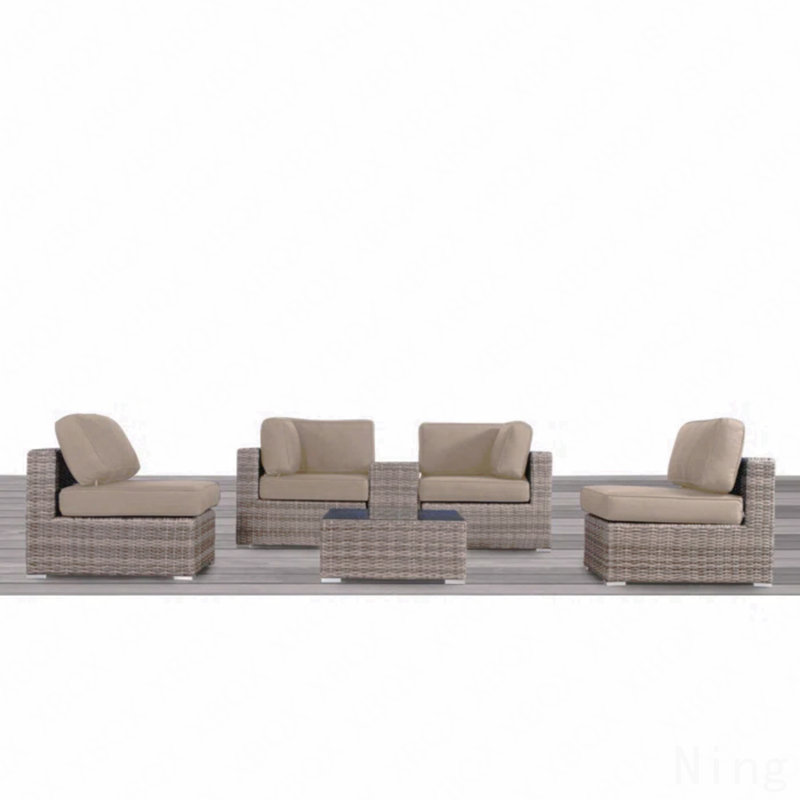 Fully Assembled Outdoor 4-Piece Hdpe Wicker Seating Group With Cushions