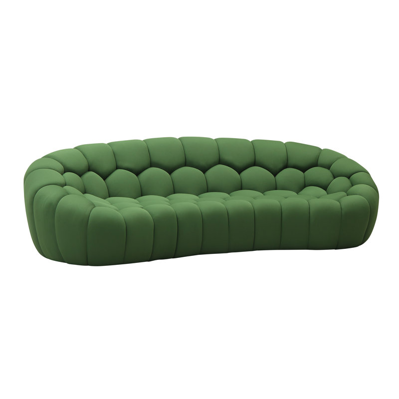 105'' Upholstered Sofa, Green 100% Polyester