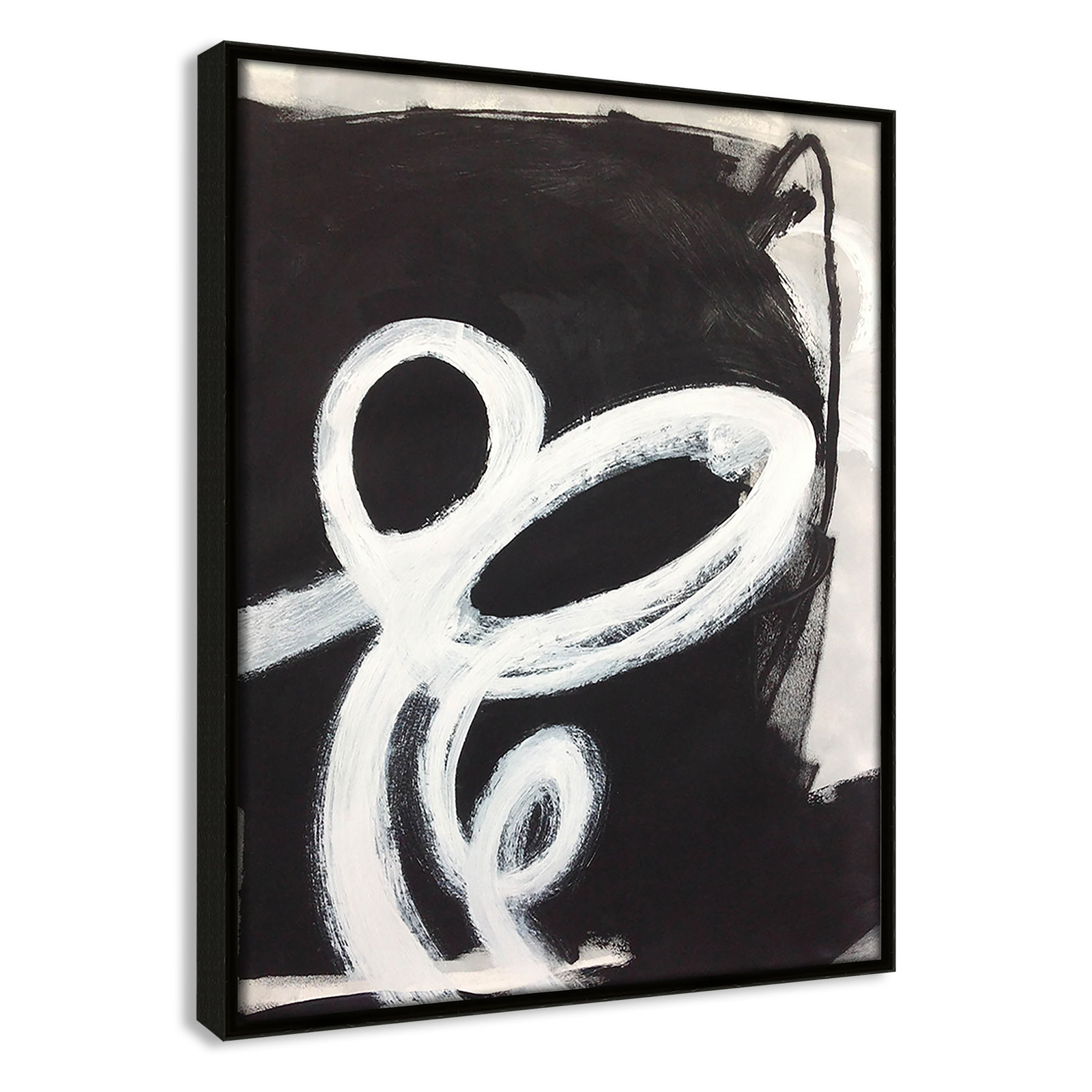 Bronte "Swirly Swirls II" Print, 15.5" H x 12.5" W x 2" D, Espresso Floater Framed, No Mat