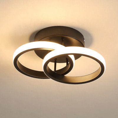 Creger 2-Light Double Round LED Ceiling Light Flush Mount Warm Light