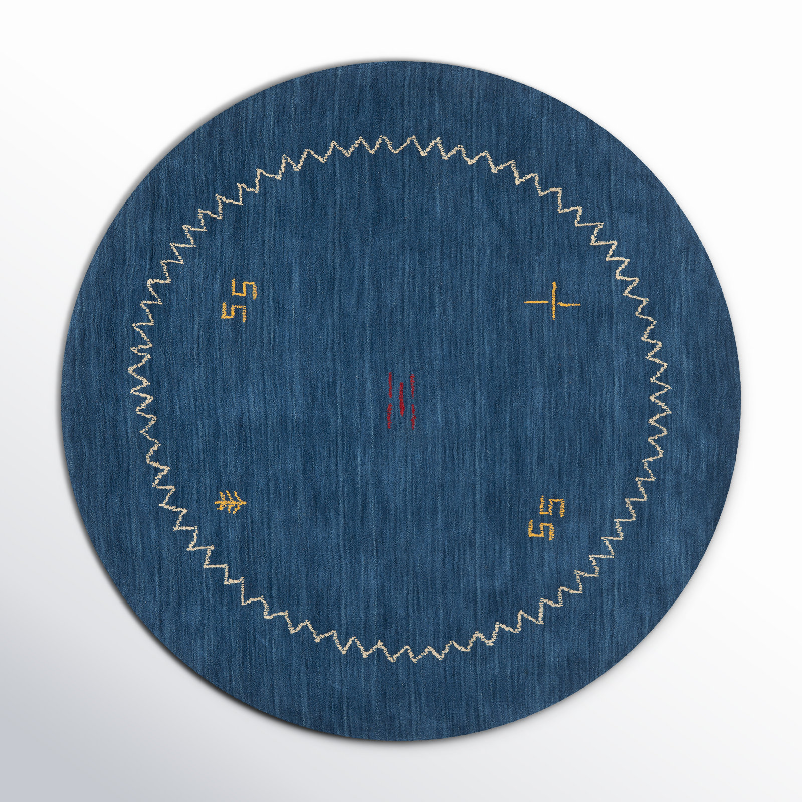 Danforth Hand-Woven Flatweave Wool Area Rug, Round 6'