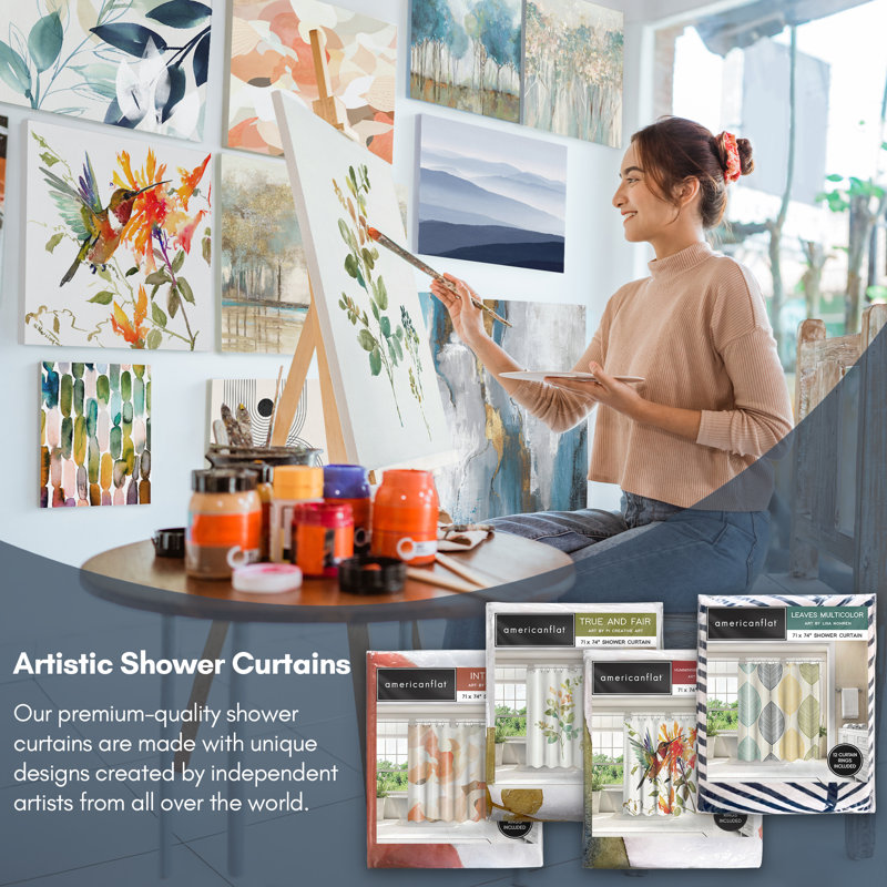 Shower Curtain Finesse by PI Creative Art, Indigo