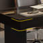 Bureau rectangulaire noir / beige en verre trempé + bois manufacturé avec 6 tiroirs-731891979-731891976