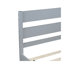 Lit simple avec tête et pied de lit, lit en bois d'hévéa, gris