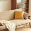 59.06"A tan chenille two-seater sofa with cushions.-2056842385-2056842383