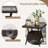 3PCS Outdoor Rocking Set Rattan Rocker Chairs w/ Tempered Glass Coffee Table Wicker Rocker Set-1570623713
