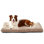 Lit pour animal de compagnie, lit pour chien et chat anti-angoisse, matelas moelleux avec fond antidérapant, tapis pour chien lavable et confortable pour plancher ou cage, brun beige