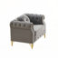 Canapé Chesterfield en velours avec coussins ronds-546643843