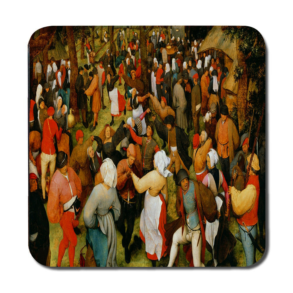 Placemat Coaster Set With Historic Crowd Scene Artwork