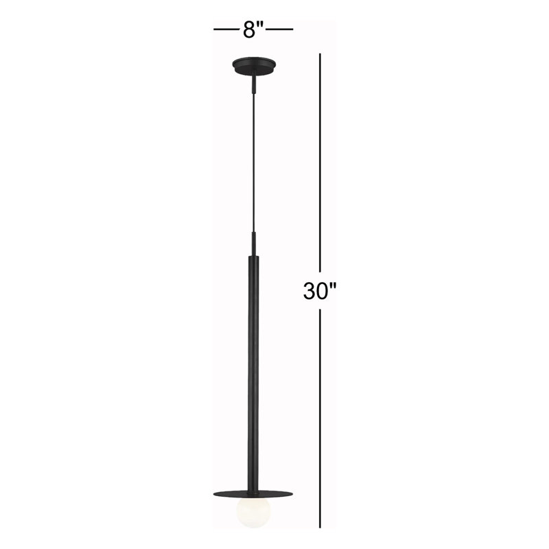 Nodes 1 - Light Pendant, 30" H x 8" W x 8" D, Midnight Black