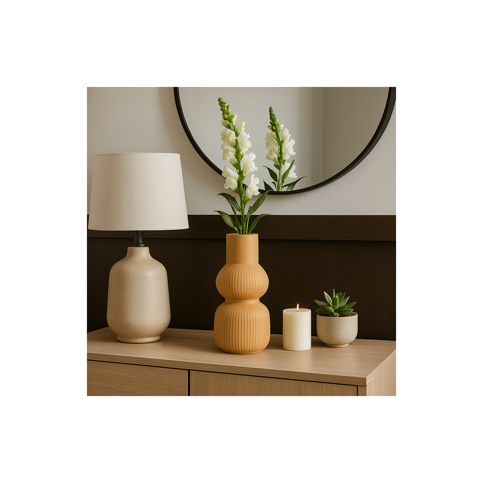 Joss & Main Marchena 3D Printed Vase, 12" H x 5" W x 5" D