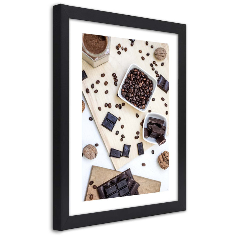 Coffee Candy - Single Picture Frame Print, 45cm H x 30cm W, Black