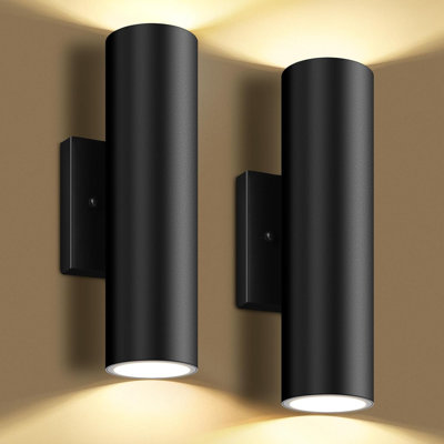 Lumières murales extérieures, cylindre DEL intégré de 12 W et 3000 K, lumières lumineuses vers le bas et 1200LM étanches et lumineuses