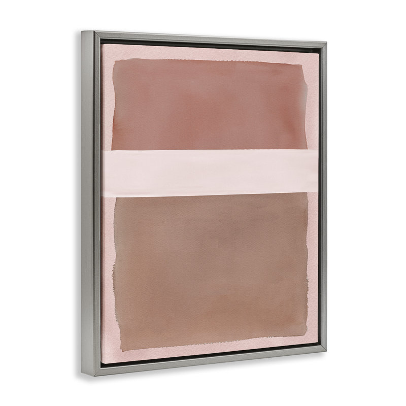 Amusez-vous avec le cadre flottant rose et brun clair, design par Nina Jacobs, Cadre flottant gris lustré, H 21 po x l 17 po
