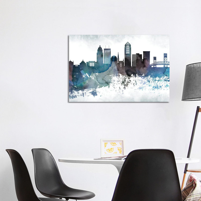Jacksonville Bluish Skylines - Wrapped Canvas Print, 101.6 cm H x 66.04 cm W