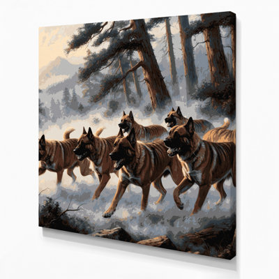 Dogs Kai Ken Gray Canvas Wall Art