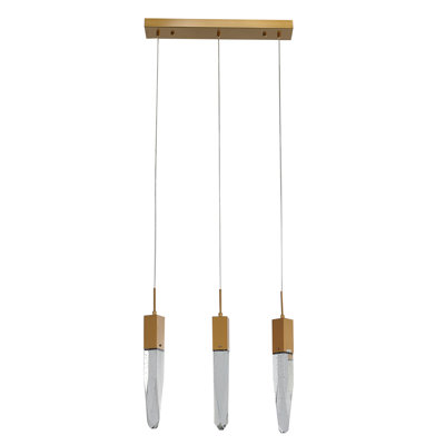 Modern 3 Light Crystal Kitchen Island Pendant