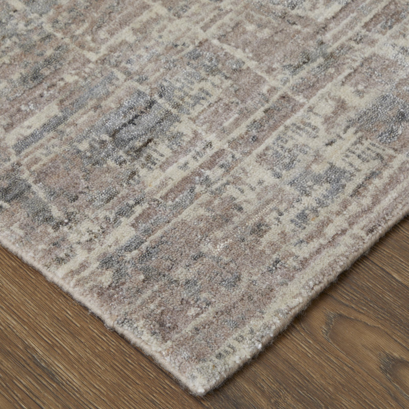 Eastfield Abstract Area Rug in Blue/Ivory, Rectangle 4' x 6'